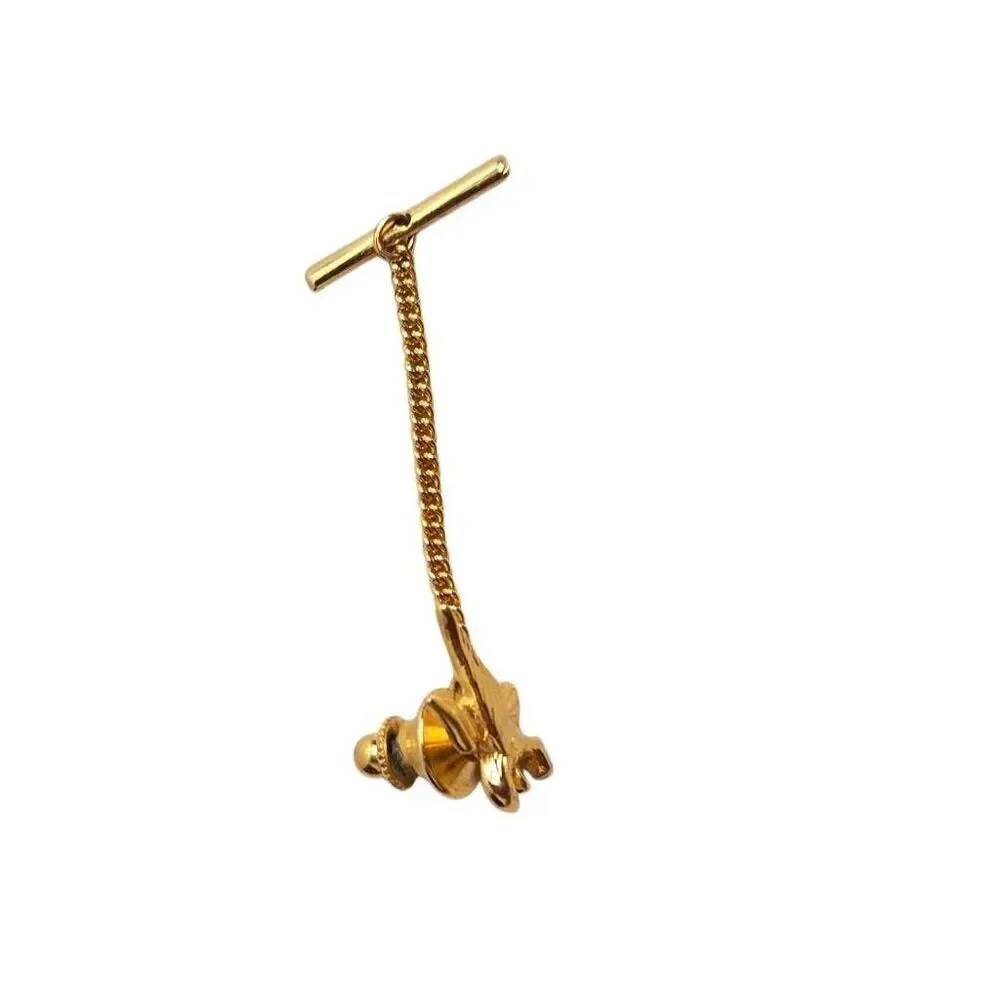 VINTAGE EAGLE TIE PIN TACK GOLD TONE